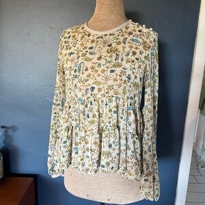Urban Outfitters Creature + Botanical Print Blouse